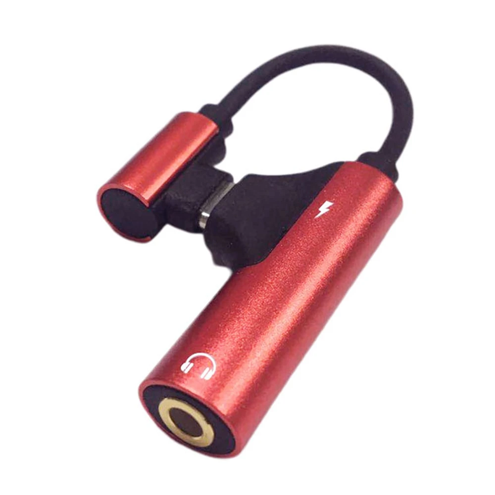 Red 2pcs KISSCASE 2 в 1 type-C адаптер для huawei Xiaomi samsung кабель для зарядки музыки конвертер портативный type-C до 3,5 мм разъем для наушников - Цвет: Red 2pcs
