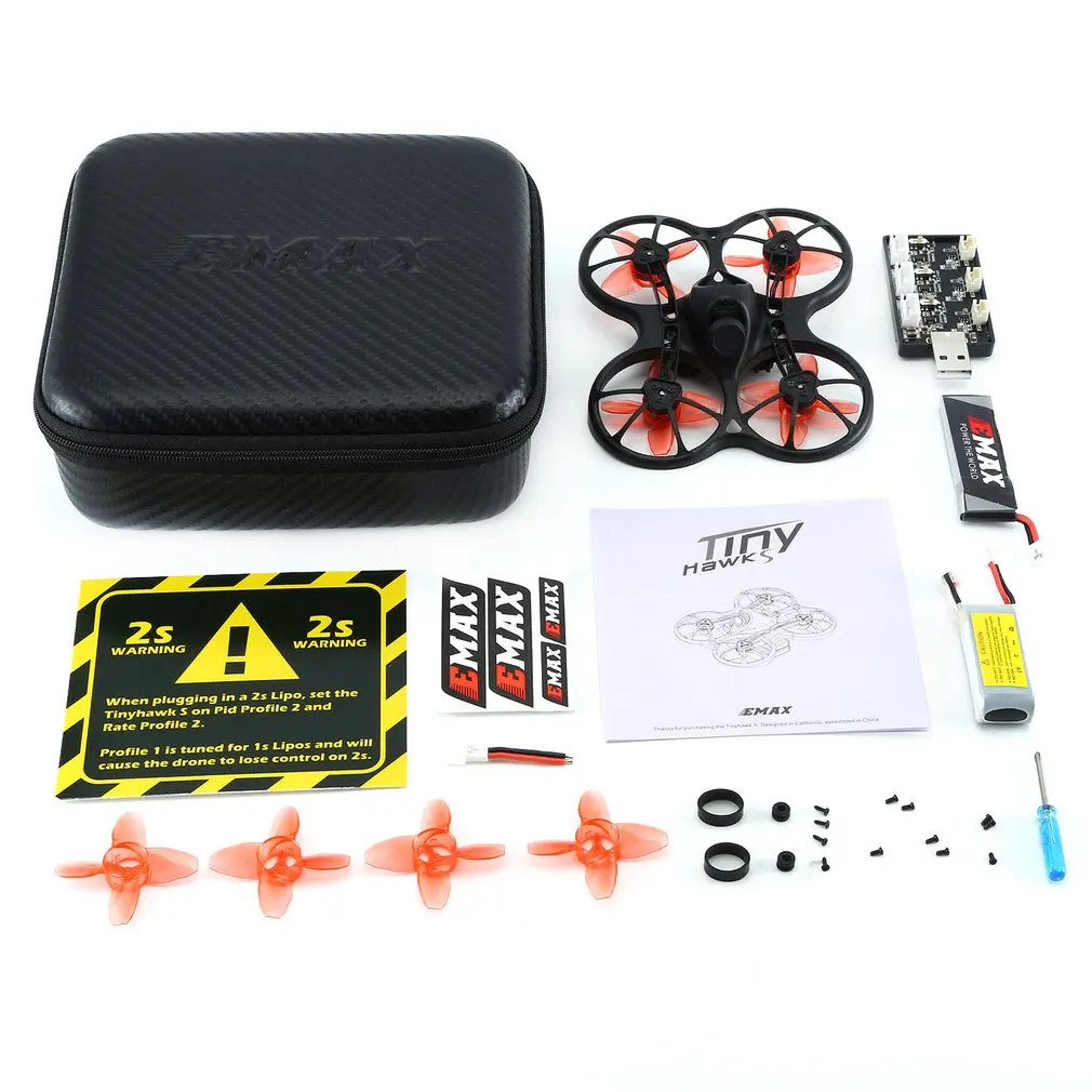 

EMAX Tinyhawk S Mini Indoor FPV Racing Drone Brushless Drone 37CH 20mW 4 in 1 5A F4 Flight Controller 600TVL Camera RC Drone