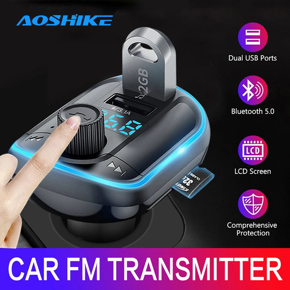 Автомобильный FM-трансмиттер AOSHIKE Bluetooth 5 0 FM-радио модулятор автомобильный