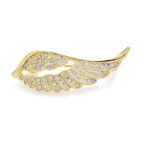 wulibaby cubic zirconia angel wing brooches for women men exquisite suits sweater flying wing party office brooch pin gifts