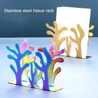 stainless steel practical large capacity tableware pattern serviette holder durable napkin holder tree shape home decor