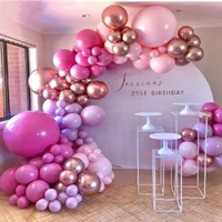 126pcs hot pink balloon chrome rose gold balloon arch garland wedding birthyday baby shower party background decor party decorat