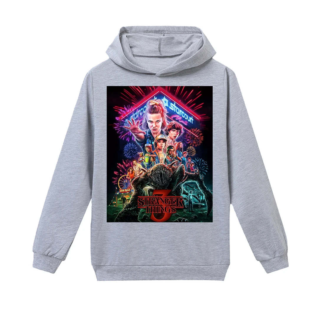 100% хлопковые толстовки с капюшоном странные вещи Одежда для маленьких мальчиков