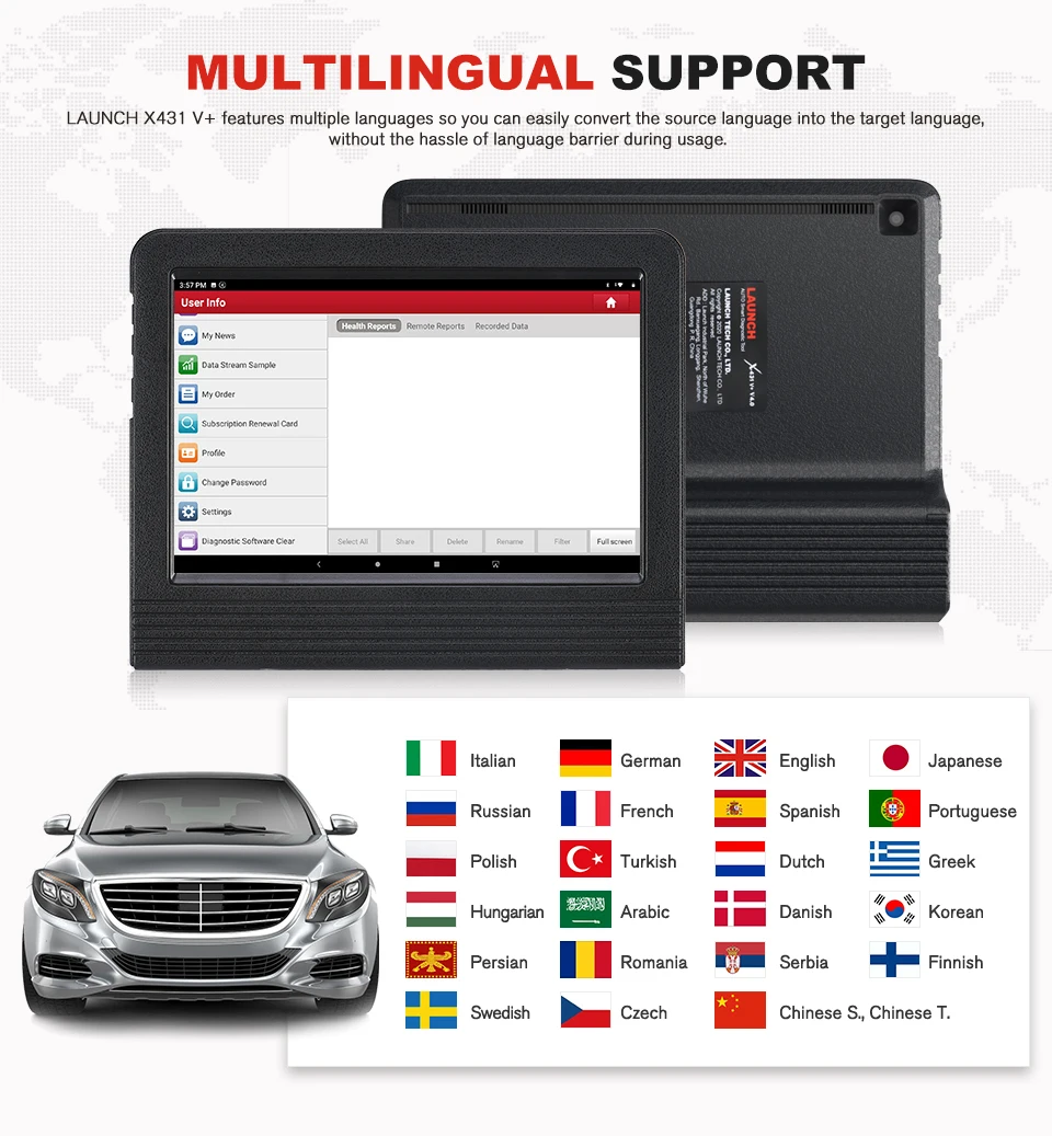 Launch X431 V Plus Obd2 Scanner 12V 24V Car Diagnostic Heavy Duty Truck Diagnostics Tool |