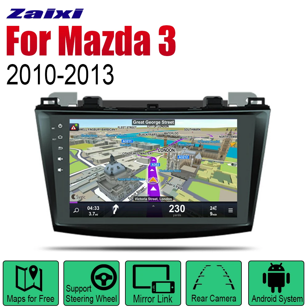 Для Mazda 3 2010 ~ 2013 автомобильные аксессуары Android мультимедийный плеер GPS