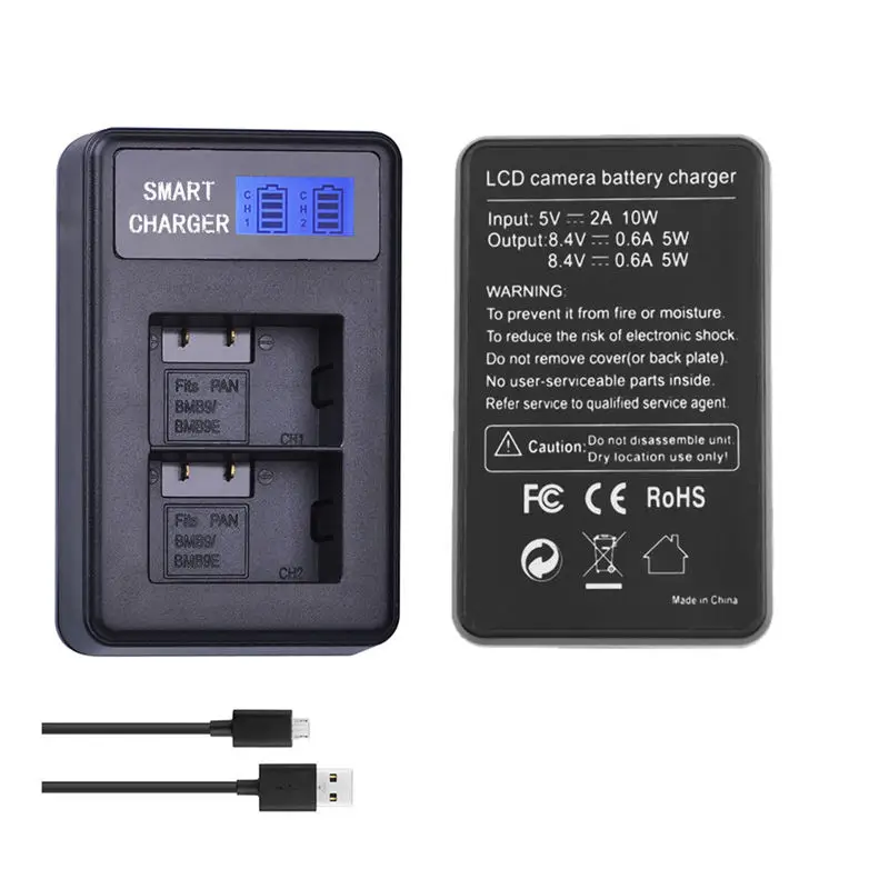 Горячая 3c-для Dmw-Bmb9E Usb ЖК-дисплей двойной порт зарядное устройство для Panasonic Lumix Dmc