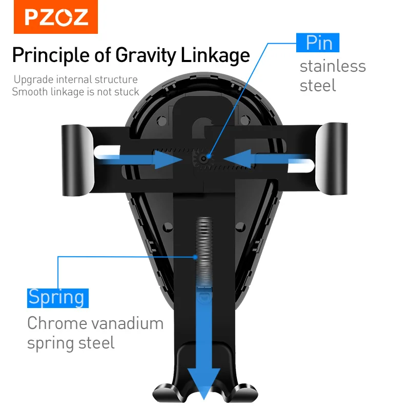 pzoz mobile phone car bracket wireless charger for iphone xs 12 pro max samsung huawei air vent mount gps bracket phone holder free global shipping