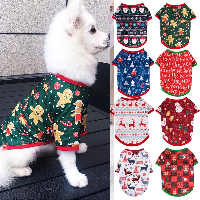 

Christmas Dog Clothes Small Medium Pets Vest Lovely Puppy Chihuahua Costume Snowman Pattern Kitten Outfit