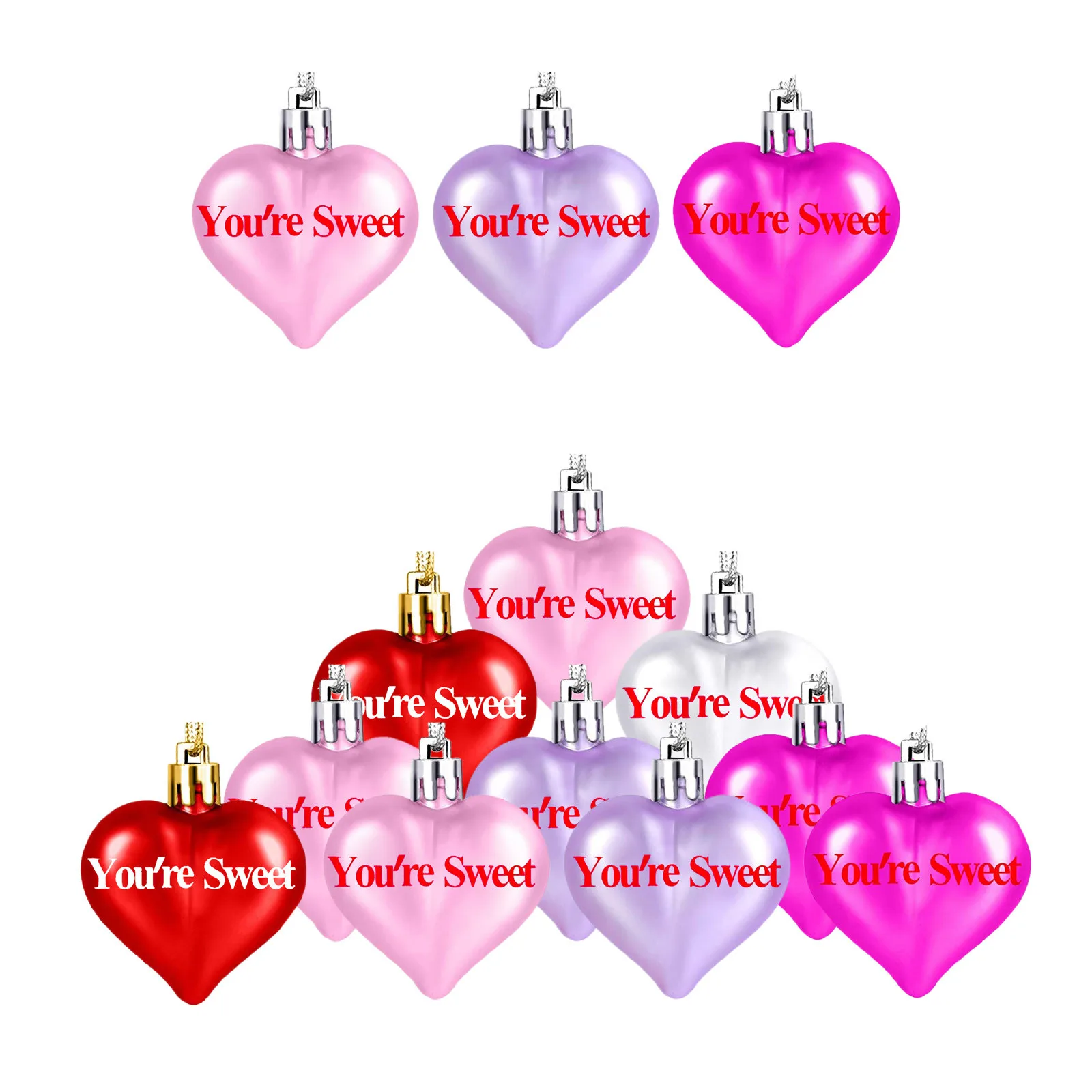 

25PCS Plastic Heart Ornament Romantic Valentine's Day Gifts Balls Decorations Home Hanging Wedding Heart Shape Supplies #BL3