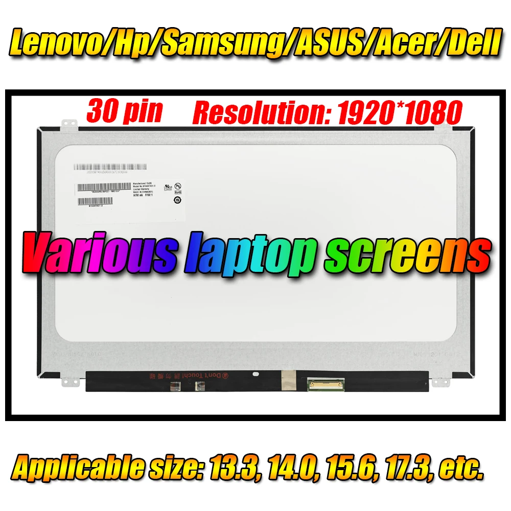 

13.3" IPS Laptop Screen B133HAN02.7 B133HAN02.1 fit LP133WF2 SPL2/N133HCE EAA/NV133FHM N44 LCD Display LED Panel FHD 30Pin eDP