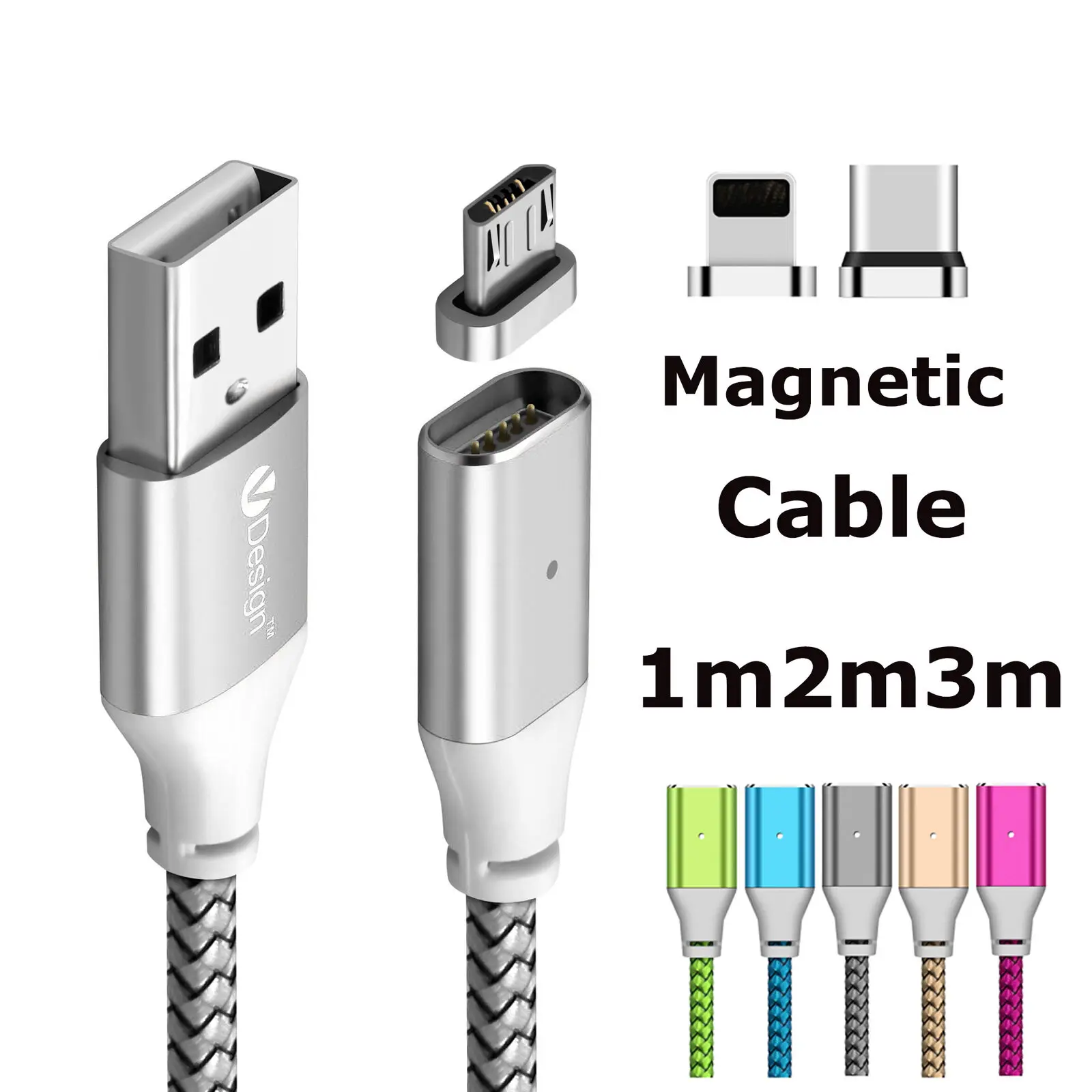 1 3 м Магнитный кабель зарядное устройство type C IOS Micro USB синхронизации для зарядки