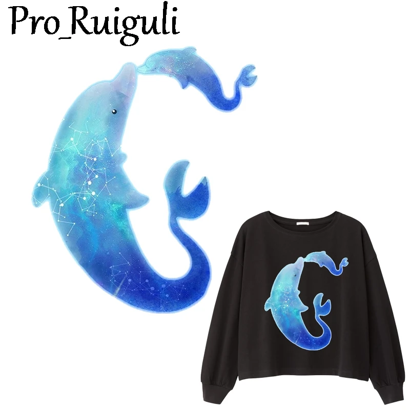 Нашивки с утюгом в виде дельфина океана наклейки на одежду значки сделай сам