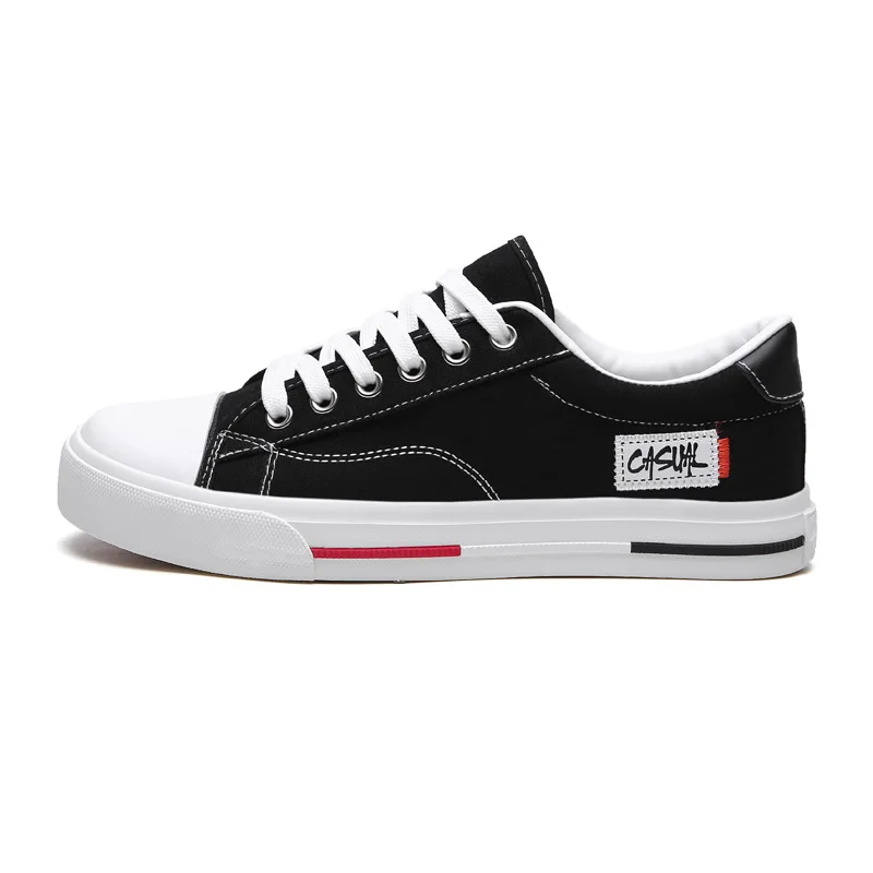 Men's Vulcanize Shoes Classic Canvas Shoes Solid Lace-up Casual White Black Sneakers Canvas Shoes