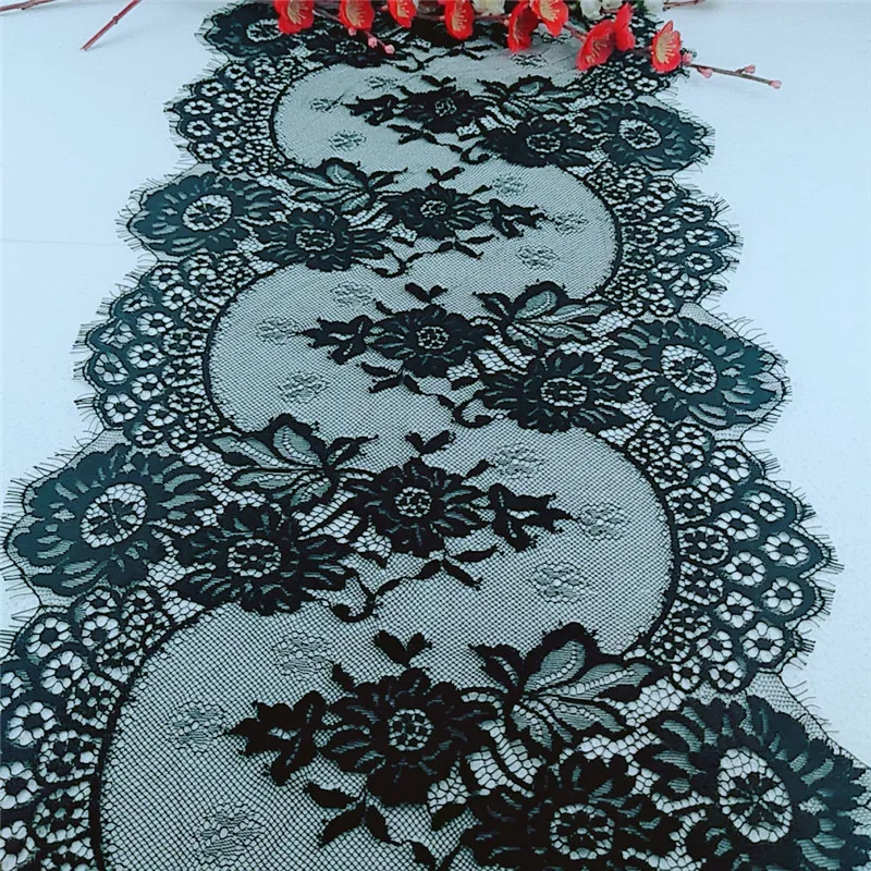 

3Meters/lot wide 32cm Nylon eyelashes no elastic lace Trim For wedding accessories clothing accessories fringed