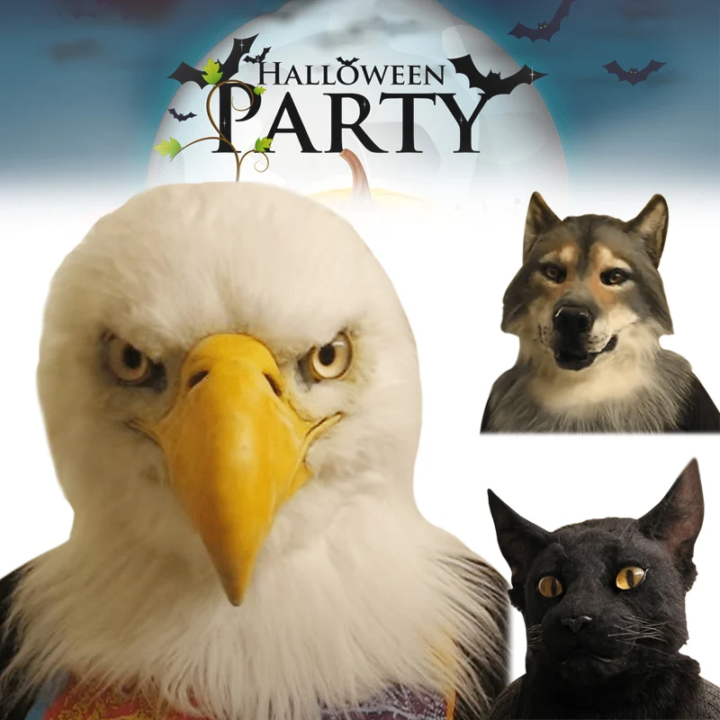 Головной убор с изображением животных орлы Хаски собака Черный кот головной на