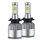 Одна пара, светодиодные лампы для автомобильных фар H4 H7 canbus COB 6500K H1 H3 H8 H9 H11 9005 9006 880