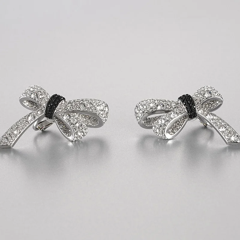 Женские серьги с бантом PANDOO элегантные из стерлингового серебра оригинальными