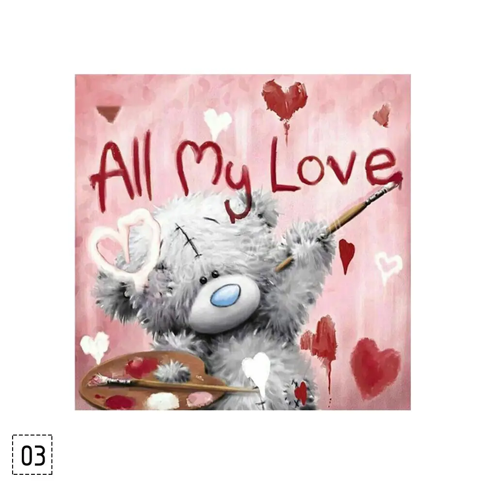 С принтом милого медведя DIY 5D круглый Алмазная Вышивка Набор для вышивания