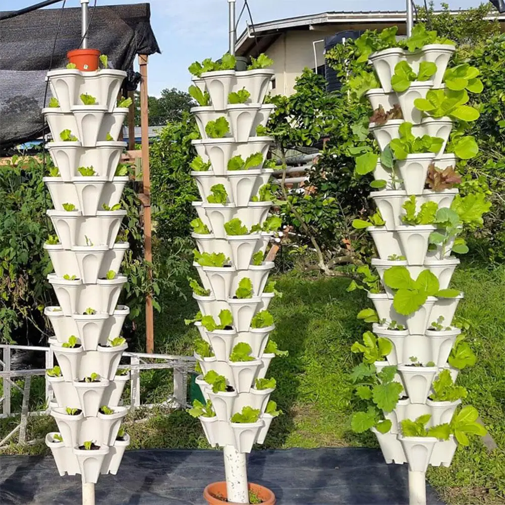MeterMall Stack-up Type Stereoscopic Flowerpot Strawberry Plant Pot for Flower Vegetables Decoration | Дом и сад