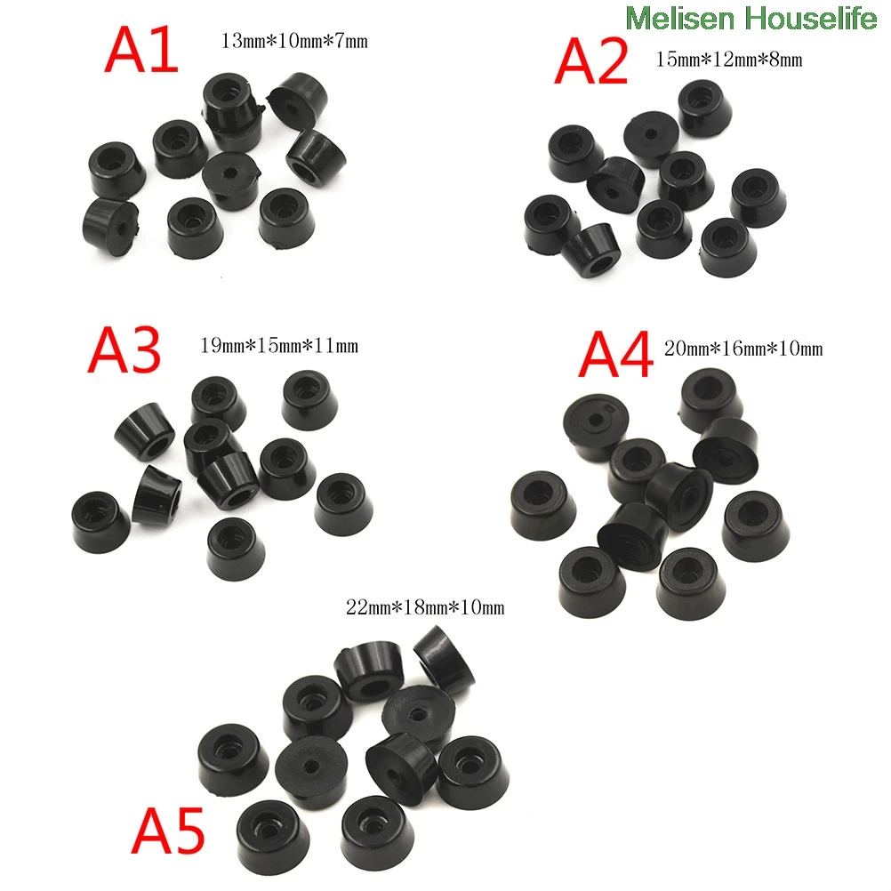 

Нескользящие ножки для мебели, черные колонки, конические резиновые противоударные накладки, защита для пола, мебельные детали, 10 шт.