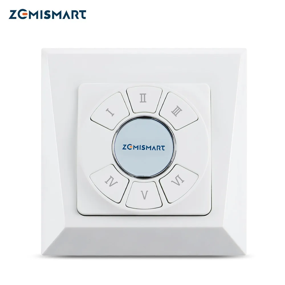 

Zemismart Tuya Zigbee 6 Channels Wireless Switch Control Smart Life Scene Control Wall Remote Function