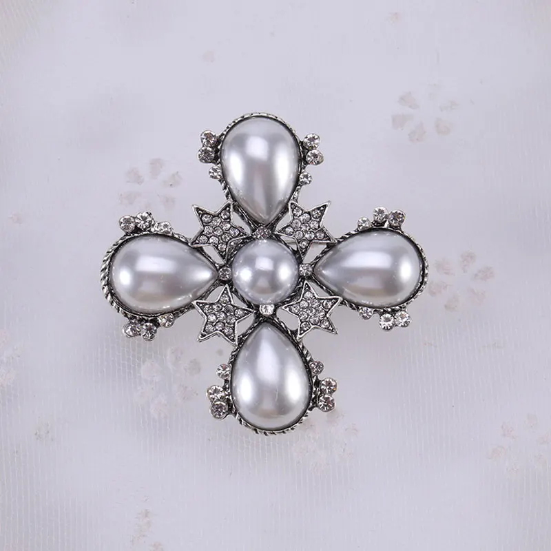 Ретро стиль барокко Новый дизайн Броши Большой жемчуг Одежда булавки брошь для