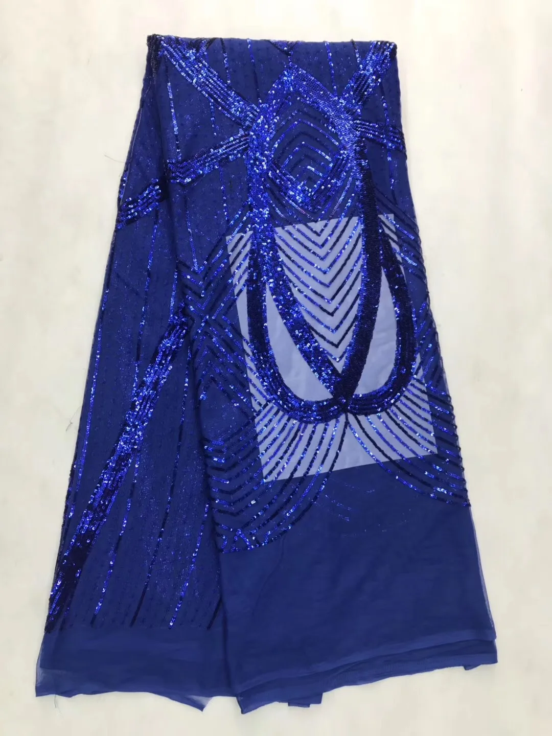 

Blue Color African Swiss Voile Lace High Quality Nigerian Wedding Lace Fabrics/ 5 Yards With Sequins of Dry lace JL139