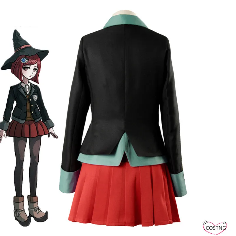 Аниме косплей костюмы Danganronpa V3 Косплей юмено химико форма Волшебная Шляпа парик