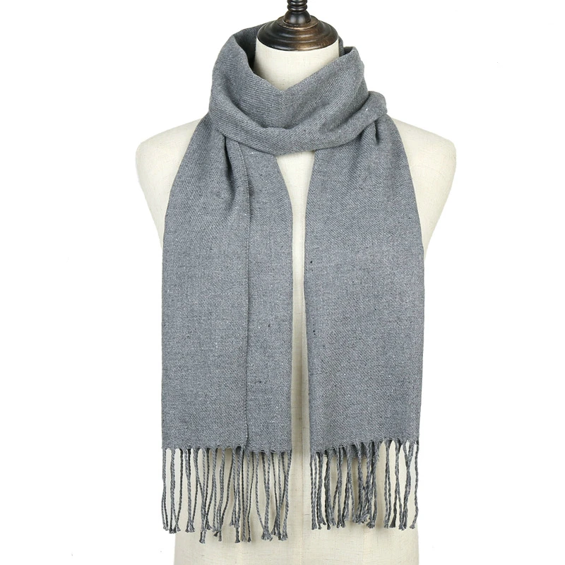 

Unisex Cashmere Scarf Women Winter Pashmina Shawls Lady Wraps Tassel Solid Men Scarves Warm Child Bufanda 2019 New Fashion