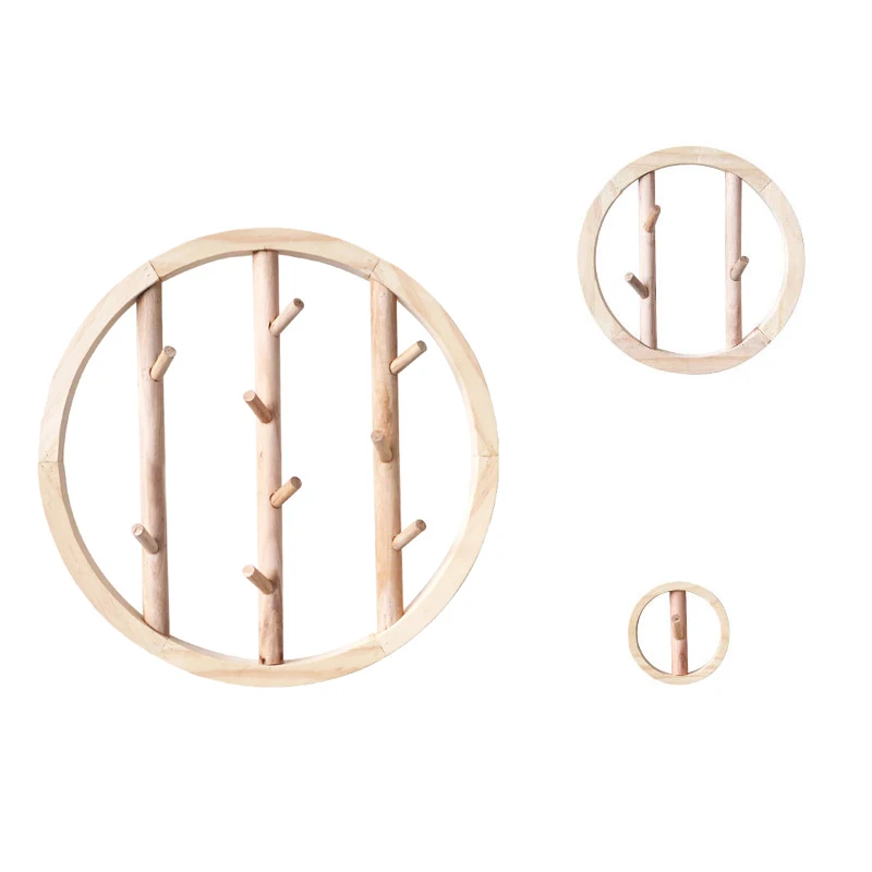 

HOT-Living Room Solid Wood Creative Wall Hanger Coat Hook Wall Shelf Key Hook Decoration