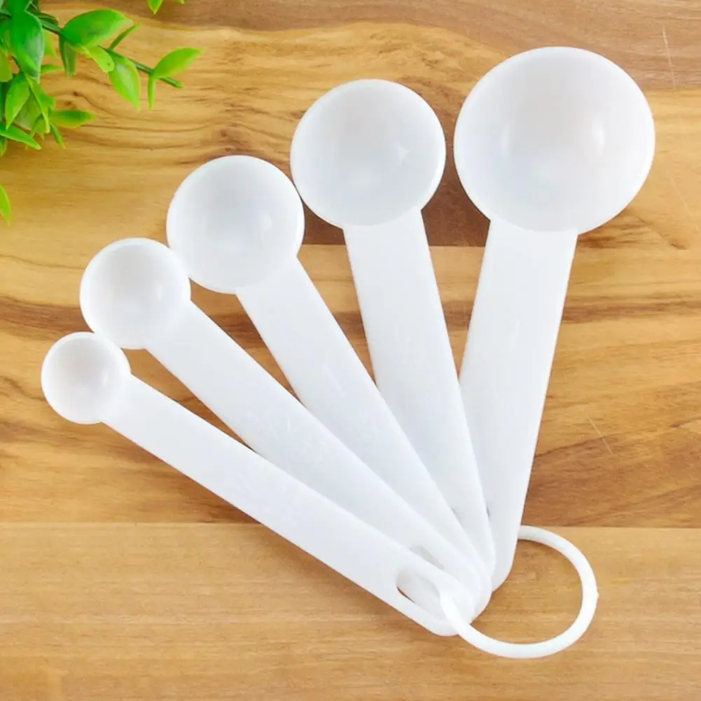 

Plastic Measuring Spoon Set 5-piece Set With Scale Measuring Spoon Baking Meter Baking Measuring Cups Color Baking Tool Set