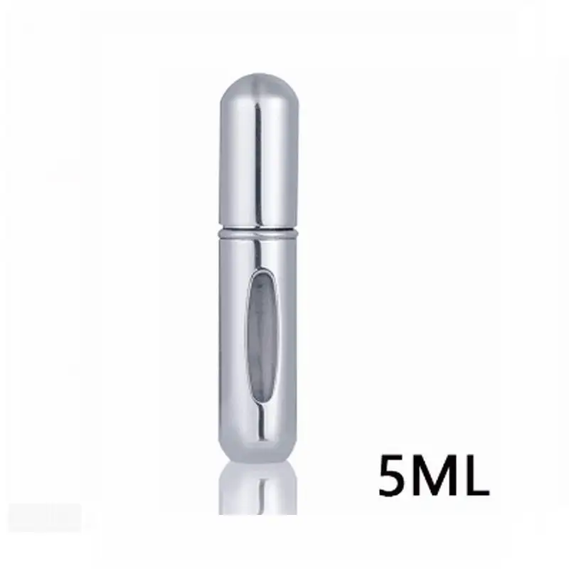 silver color Дорожная мини многоразовая Удобная пустая бутылка для парфюмерии с распылителем ароматный насос спрей чехол Parfum безвоздушный насос косметические контейнеры 4,8 - Цвет: silver color