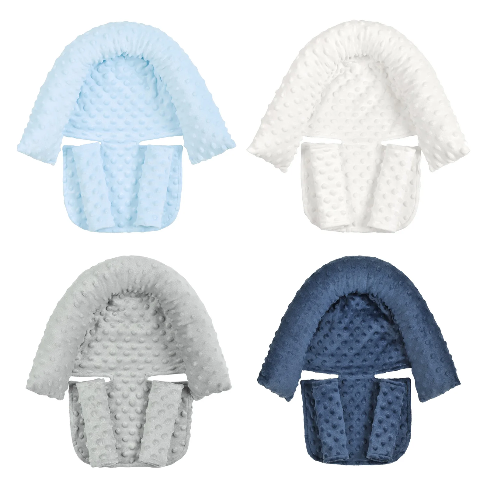 

Baby Car Safety Soft Sleeping Head Support Pillow with Matching Seat Belt Strap Covers Baby Carseat Neck Protection Headrest