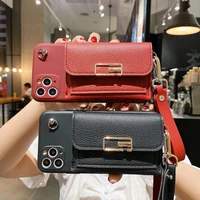 3d necklace retro classic leather wallet chain lanyard soft case for samsung galaxy a21 a31 a41 a51 a71 a02 a32 a12 m51 a72 a52