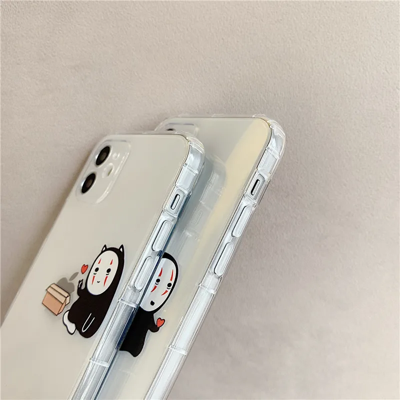 

Japan cartoon Totoro Spirited Away Ghibli Miyazaki Anime Kaonashi Soft Clear Case For iPhone 11 12pro XR X 7 8 Plus XS Max case