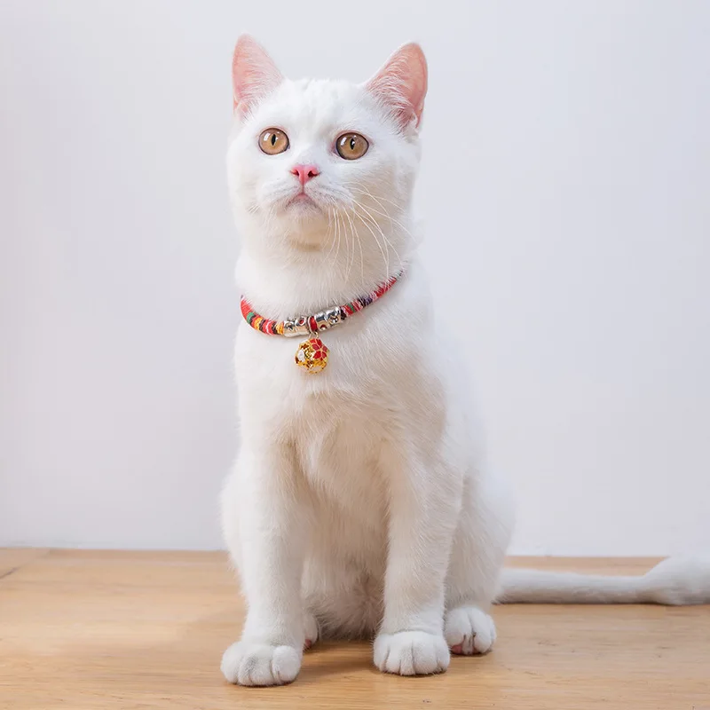 Boho ошейник для кошек с колокольчиком милый регулируемый ремешок щенка модное