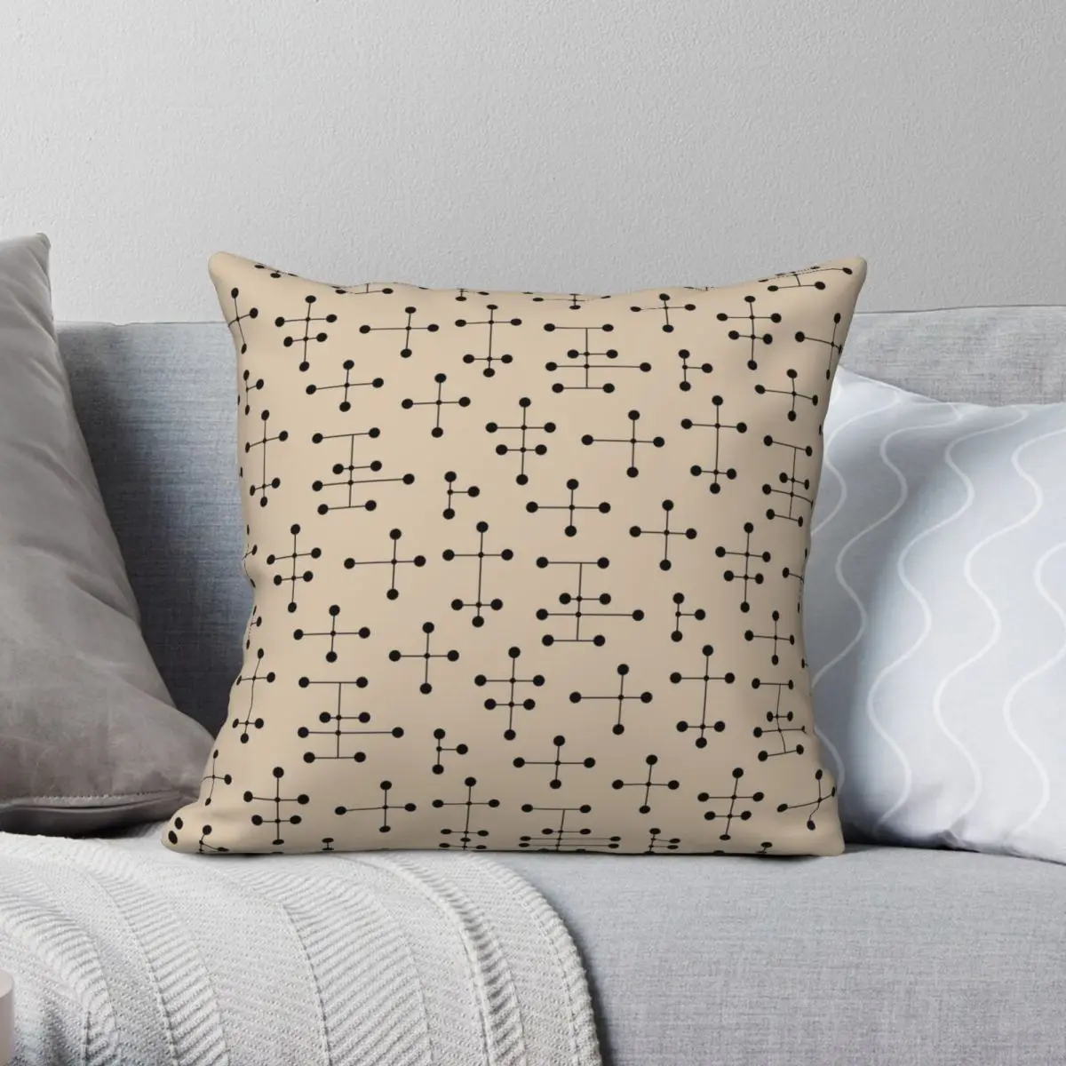 

Midcentury Modern Dots 105 Pillowcase Polyester Linen Velvet Pattern Zip Decor Car Cushion Cover 18"