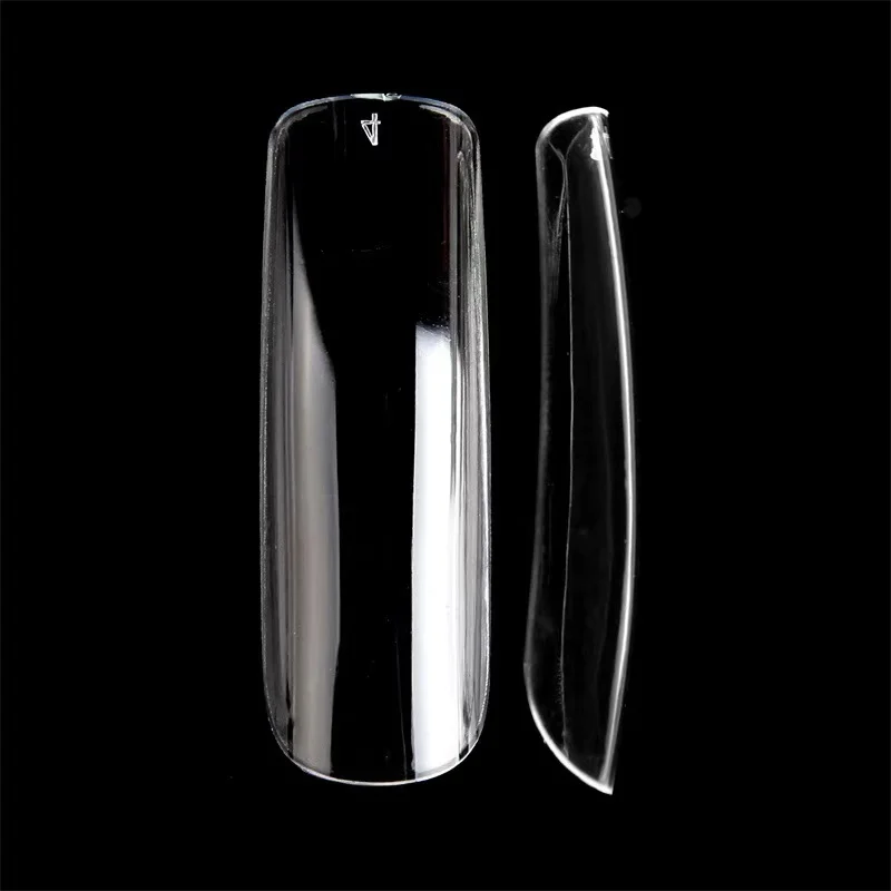 

XL Fake Long Square Nails Press on Nail Tips 240 Pcs Clear Long Artificial False Nail Full Cover Nails Art Tools