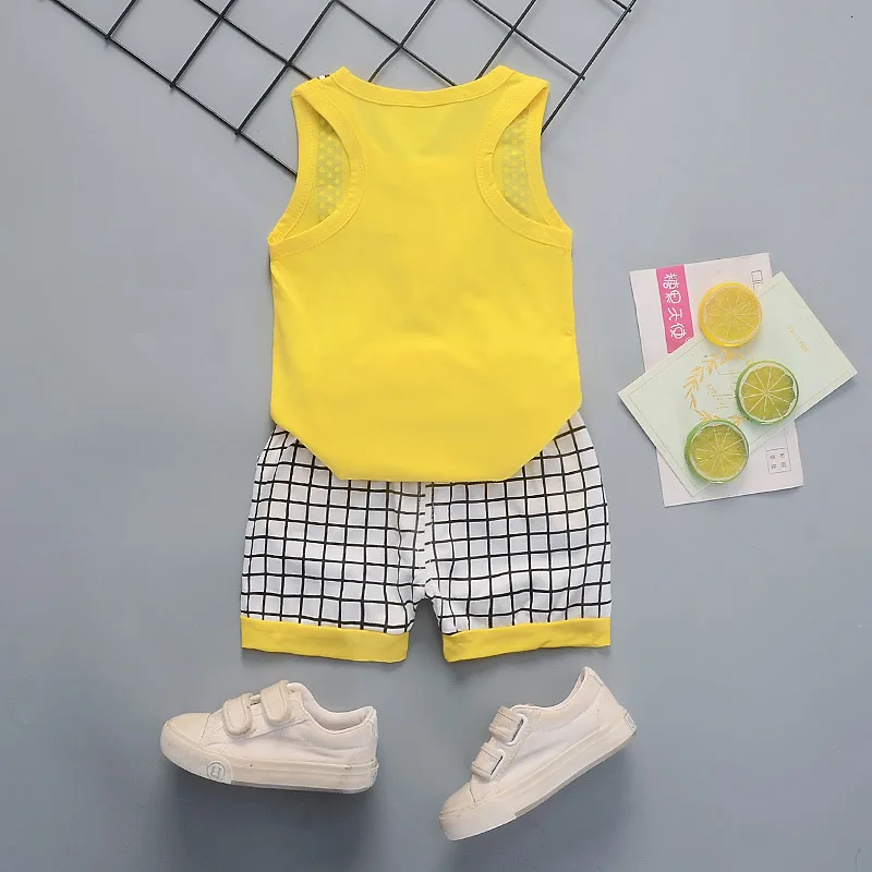 Летняя детская повседневная одежда костюм для маленьких мальчиков и девочек