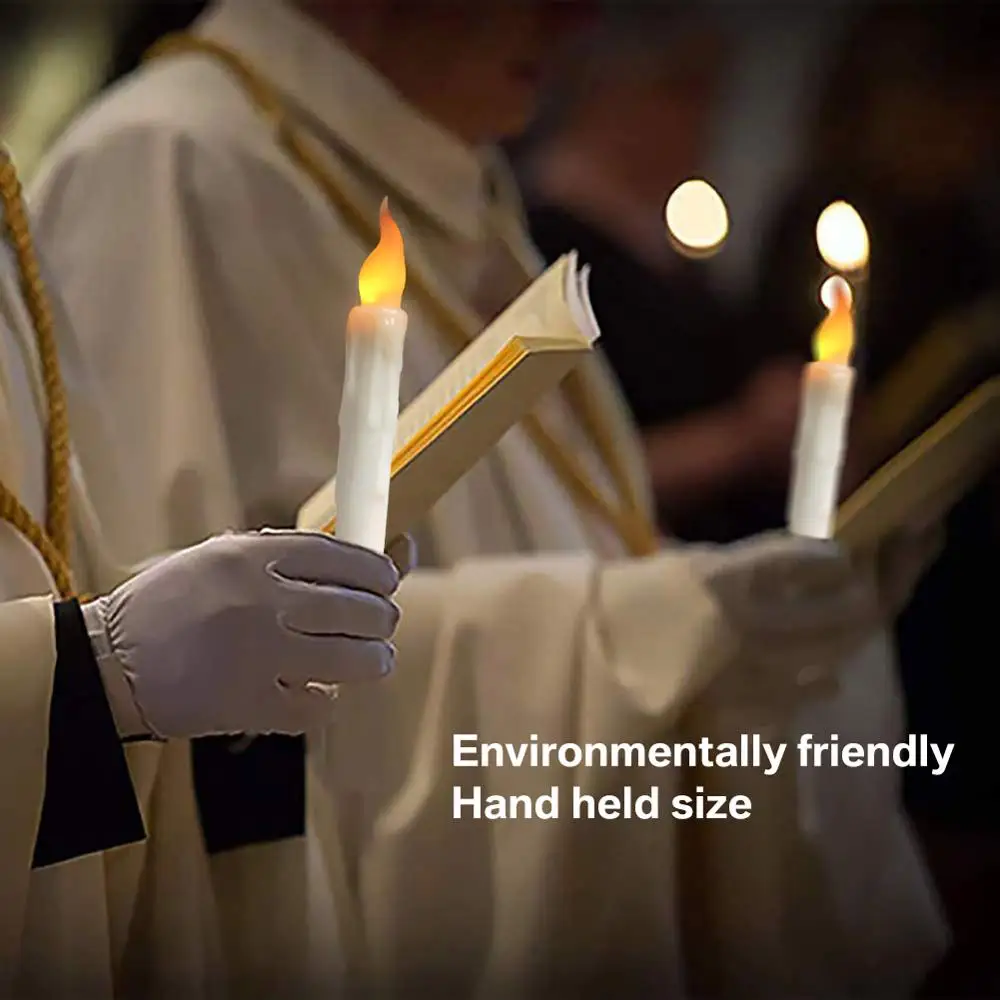 6/12 шт. электрические беспламенные длинные светодиодные свечи янтарные для