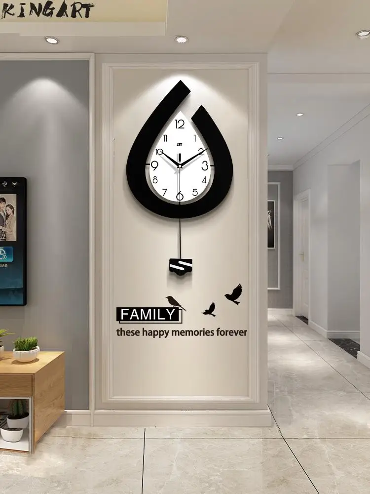 Большие деревянные настенные часы Европейский Тихий современный дизайн