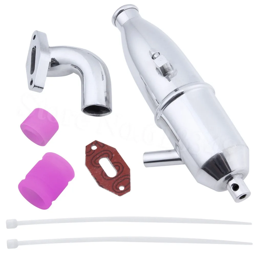 1 комплект HSP 102009 серебристая алюминиевая выхлопная труба и трубки 02026 1: 10th