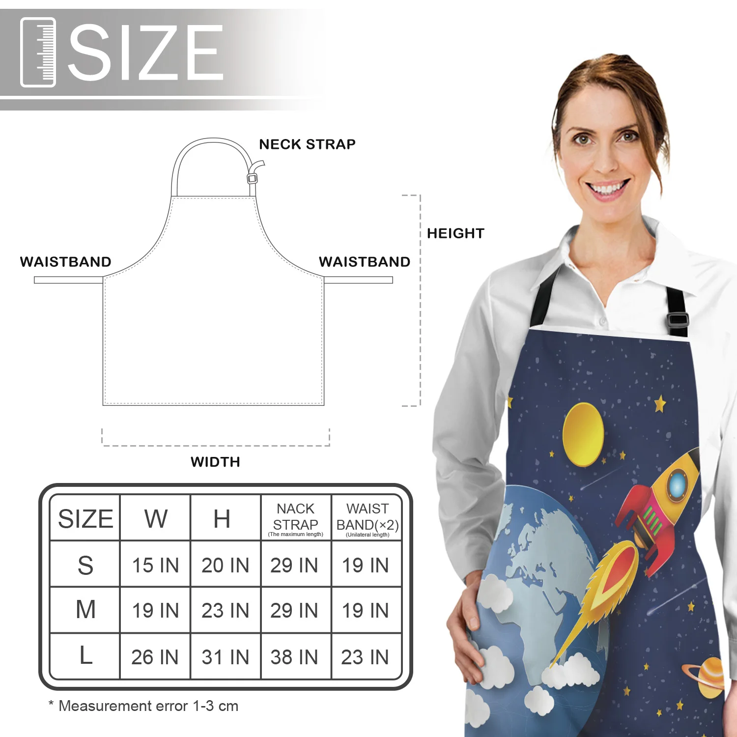 Кухонный Фартук Tophome регулируемый брезентовый фартук без рукавов с изображением