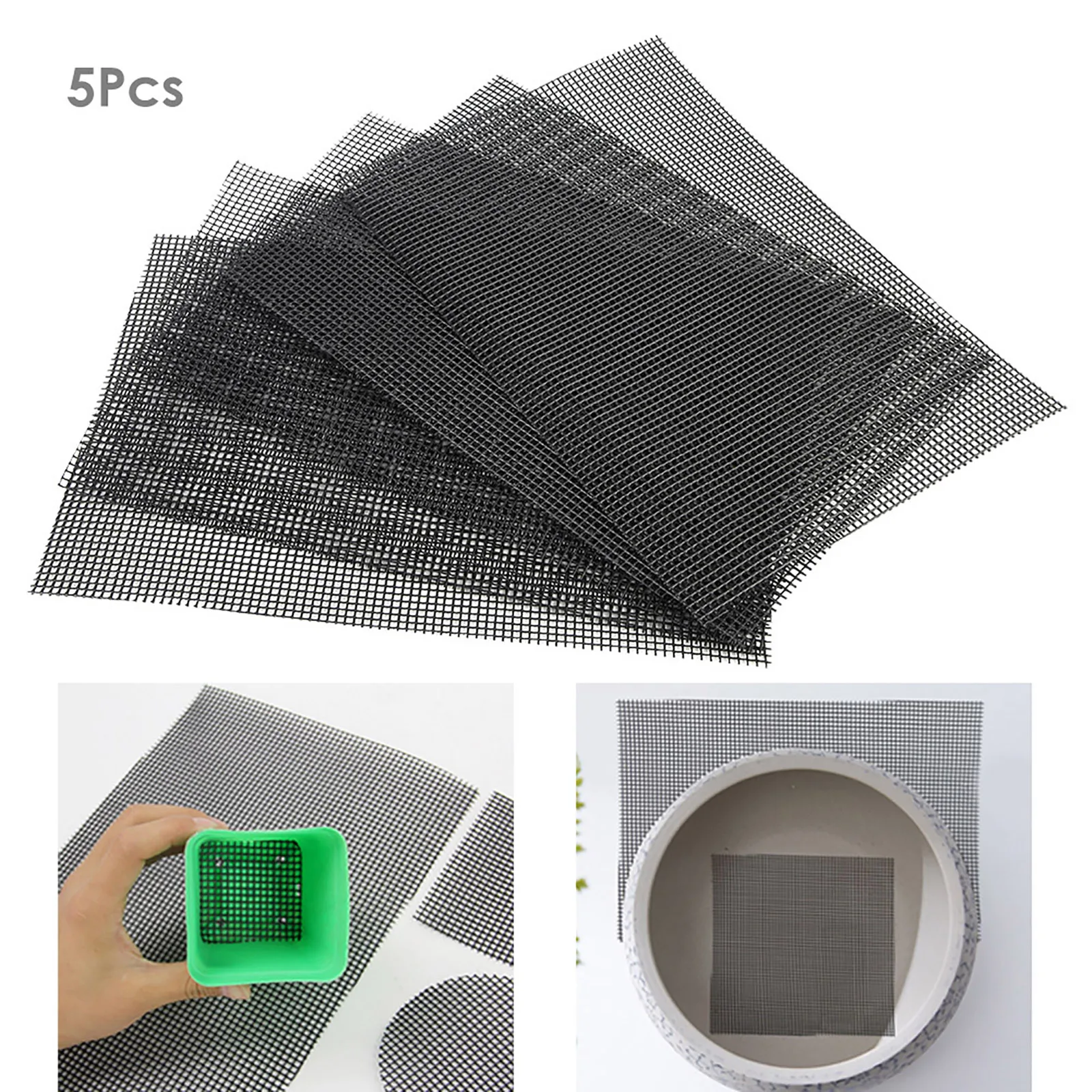 

5 шт. садовый цветочный горшок отверстие сетки коврик растений для выращивания растений в горшках бонсай нижней сетки коврик