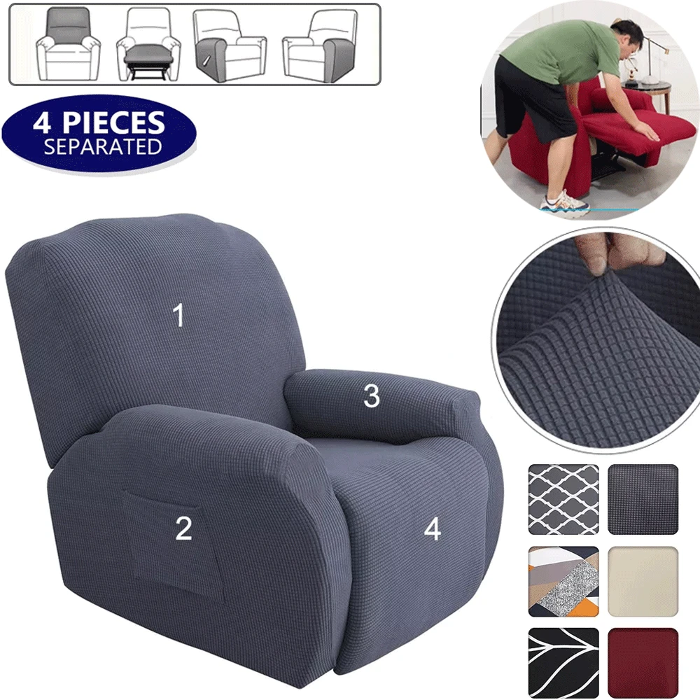 

Recliner Stretch Sofa Cover Printed Chivas Sofa CoverWaterproof Non-slip Furniture Armchair Cover Home Decor