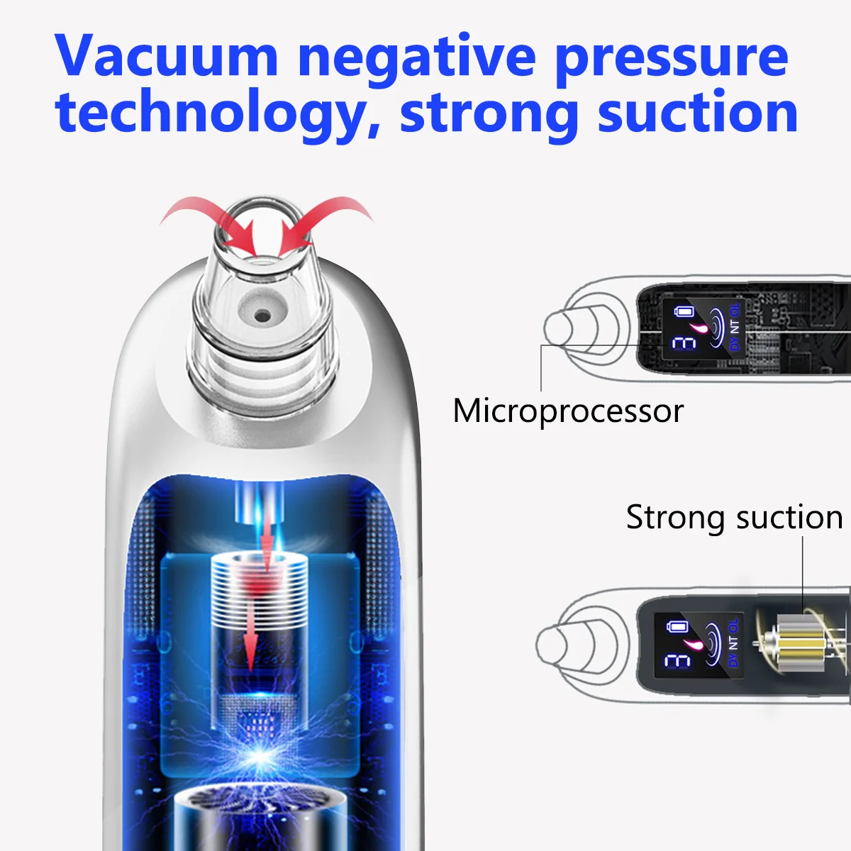 Face Nose Acne Black Dot Pimple Blackhead Remover Electric Vacuum Cleaner Pore Skin Care Tools Machine with 6 Head | Красота и