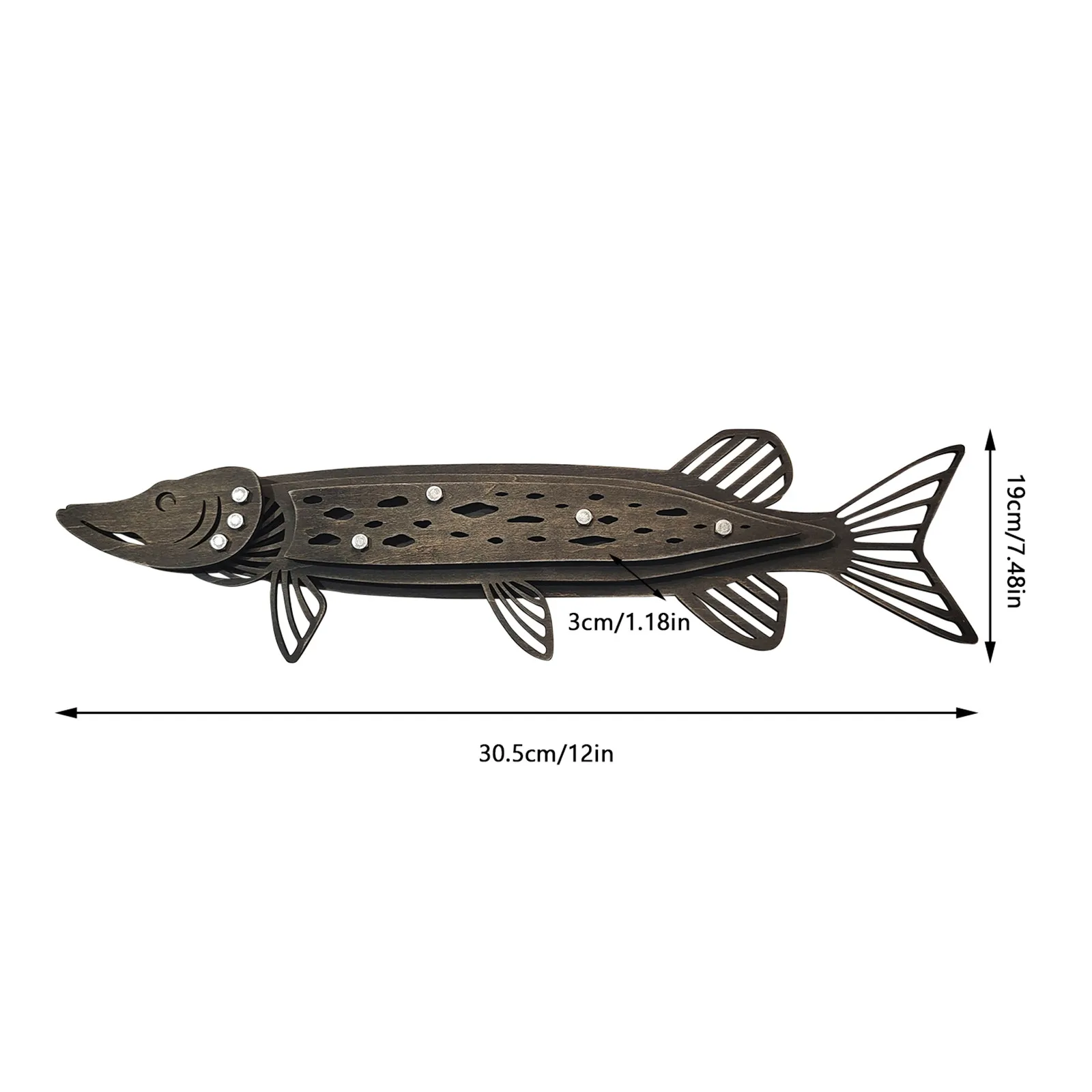 Деревянная подвеска в виде рыбы креативное стерео строительство украшение для