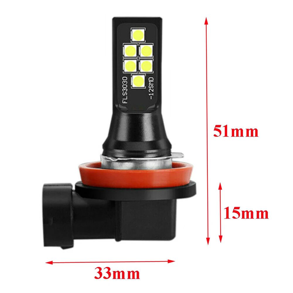 2 шт. Canbus H8 H11 Светодиодный ные Автомобильные противотуманные фары 6000K без ошибок