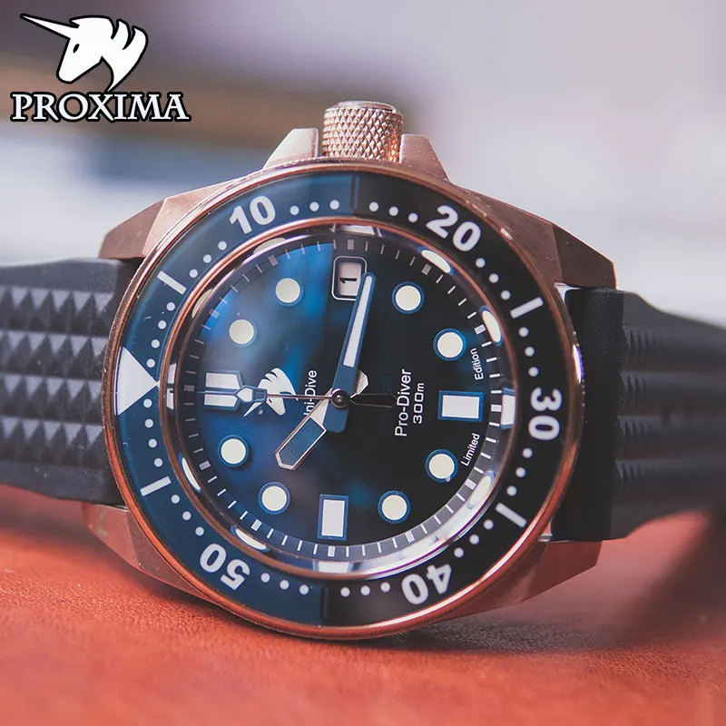 

Proxima 2021 New Diving Watch Automatic Watch NH35 Luxury Sapphire Crystal Top Bronze 300M Mechanical Men's Watch Reloj Hombre