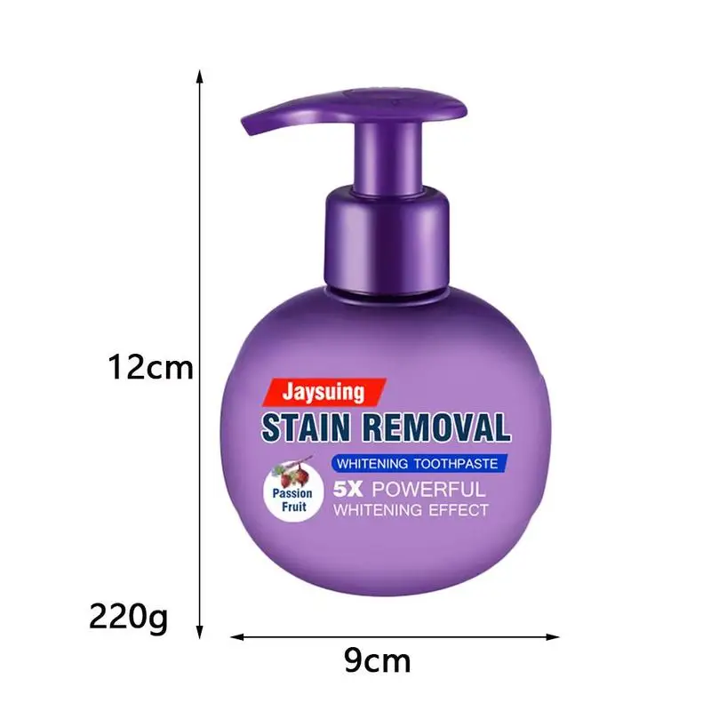 

Squeezer toothpaste Whitening teeth 220 g stain reducing gel Toothpaste Natural stain remover dental care